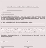 Image result for Against Medical Advice Documentation Template