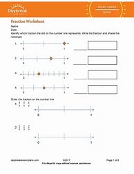 Image result for Fraction Number Line Worksheets Grade 3