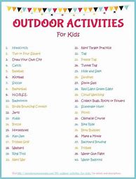 Image result for Outdoor Activities List