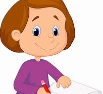 Image result for A Girl Is Writing Cartoon