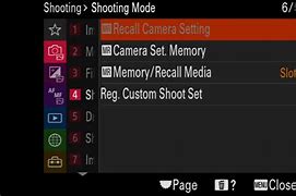 Image result for Sony A1 Menu