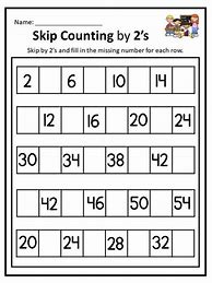 Image result for Skip Counting Math Worksheets