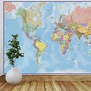 Image result for World Map Mural
