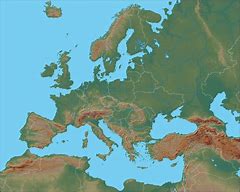 Image result for Terrain Map of Central Europe