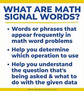 Image result for Maths Signal Words
