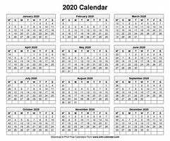 Image result for 2020 Monthly Calendar Excel Printable Free