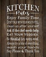 Image result for Kitchen Rules Sign