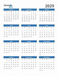 Image result for 2029 Calendar