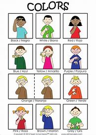 Image result for American Sign Language Colors Printable