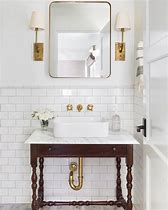 Image result for Bathroom with Brass Hardware