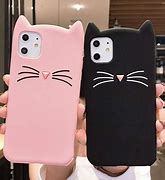 Image result for Leather Case iPhone 12 White Cat