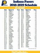 Image result for Pacers Printable Schedule