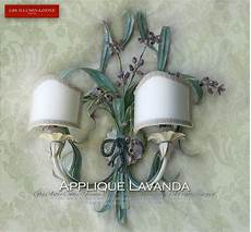 applique country chic applique lavanda a due con paralumi artigianali applique country chic applique lavanda a due con paralumi artigianali