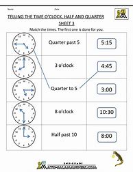Image result for 3rd Grade Math Worksheets Time