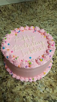 Image result for Plain Round Light Pink Buttercream Birthday Cake