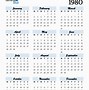 Image result for February and March Calendar 1980