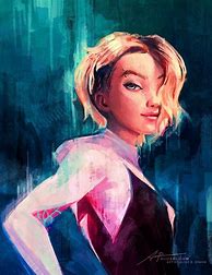 Image result for Gwen Stacy into the Spiderverse Fan Art