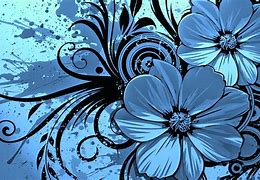 Image result for Yellow Vintage Wallpaper with Blue Flowers