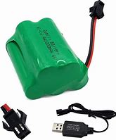 Image result for 6V 900mAh AA NiCad Rechargable Battery Pack with USB Charger Cable