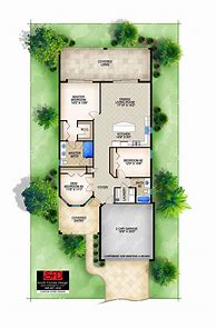 Image result for Narrow Lot House Plans Single Story