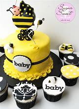 Image result for Bumble Bee Baby Shower Cupcakes
