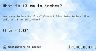 Image result for 13 Cm into Inches