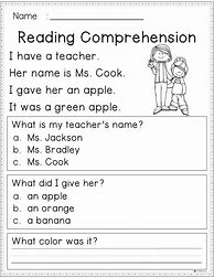 Image result for Simple Comprehension Worksheets KS1