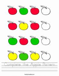 Image result for Apple Pattern Worksheet