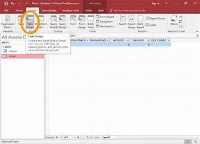 Image result for Microsoft Access Table