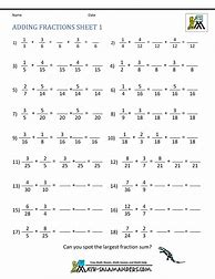 Image result for Fraction Grade 5 Worksheet PDF