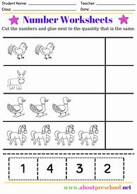 Image result for Preschool Number Worksheets Kindergarten