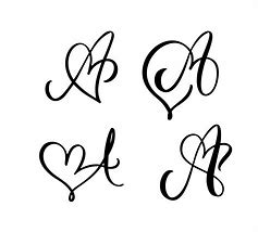 Image result for Calligraphy Letters with Hearts