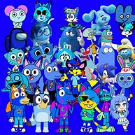 Image result for Blue Characters Collage