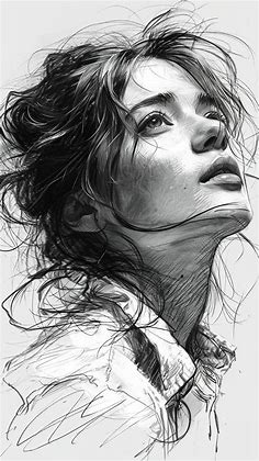 Pin by talina . on اسود وابيض in 2024 | Female art painting, Digital painting portrait, Portrait sketches