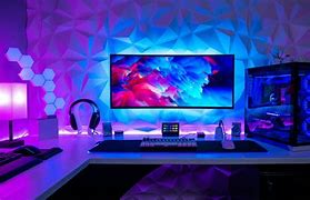 Image result for Gaming Room with Purple LED Lights