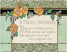 Image result for Vintage Happy Birthday Greetings
