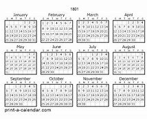 Image result for 1801 Calendar