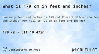 Image result for 179 Cm to Inches