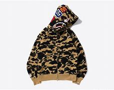 Image result for Yellow BAPE Shark Fire Hoodie