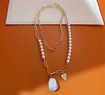 Image result for Blue and White Pearl Necklace