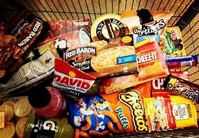 Image result for Shopping Cart Ful of Junk Food