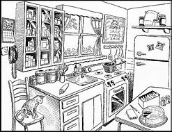 Image result for Kitchen Furniture Clip Art Black and White