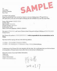 Image result for Cover Letter for China Work Visa