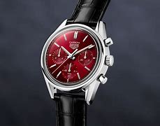 Image result for Tag Heuer Carrera with Red Pipping Leather Strap