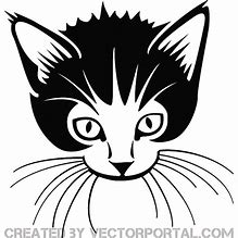 Image result for Cat Face ClipArt Black and White