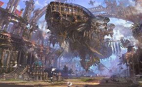 Image result for Futuristic Steampunk City