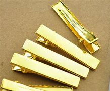 Image result for Wide Flat Metal Spring Clip Gold