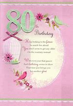 Image result for 80th Birthday Greeting Cards