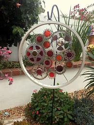 Image result for Bicycle Wheel Garden Art