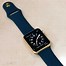 Image result for Gold Apple Watch with Black Leather Band